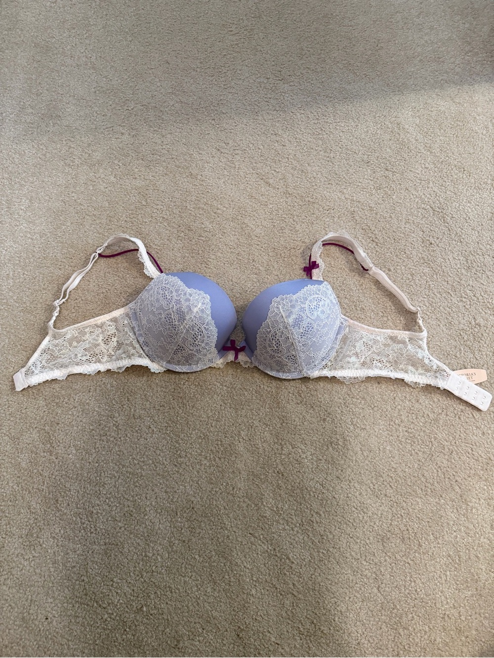 NWT 2015 Victoria's Secret lavender iridescent Dream Angels bra size 34C